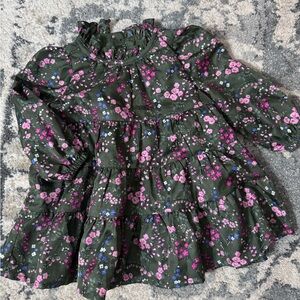 Janie and Jack Dark Green Floral Dress